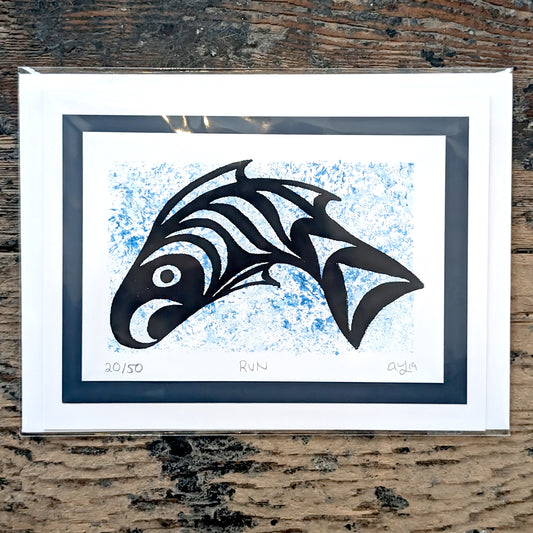 "Salmon Run" Serigraph Print Greeting Cards (20/50)