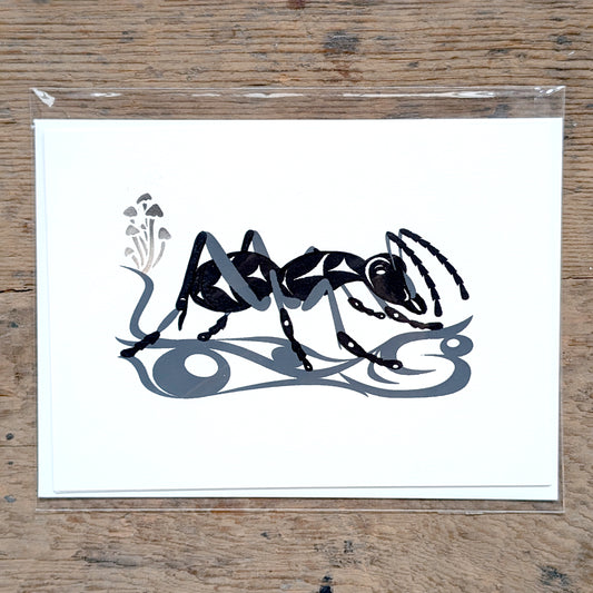 "Ts'um'ts'uyii" Serigraph Print Greeting Card with Mushrooms