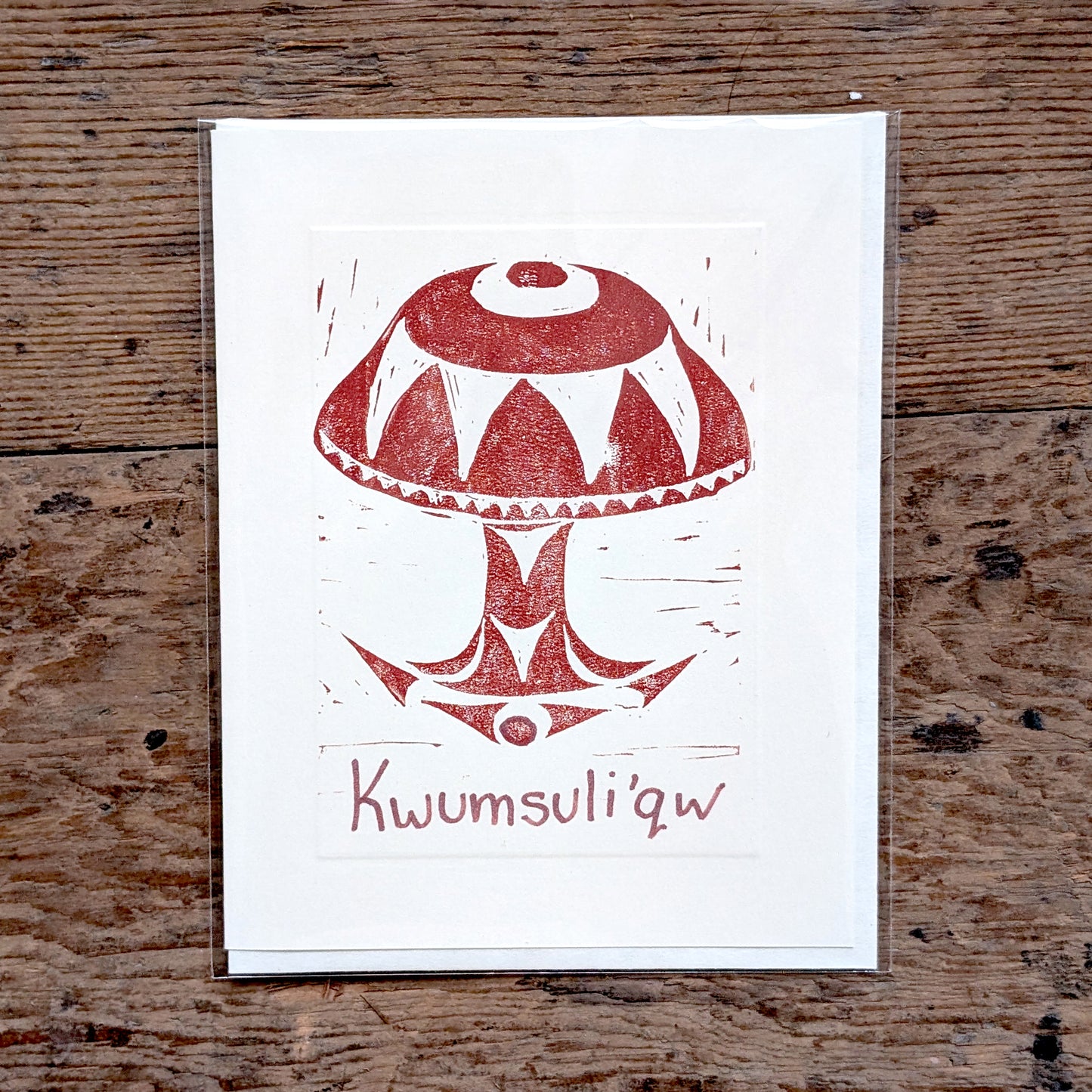 "Kwumsuli'qw" Lino Cut Greeting Card