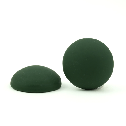 Round Matte Opaque Cabochons in Forest Green