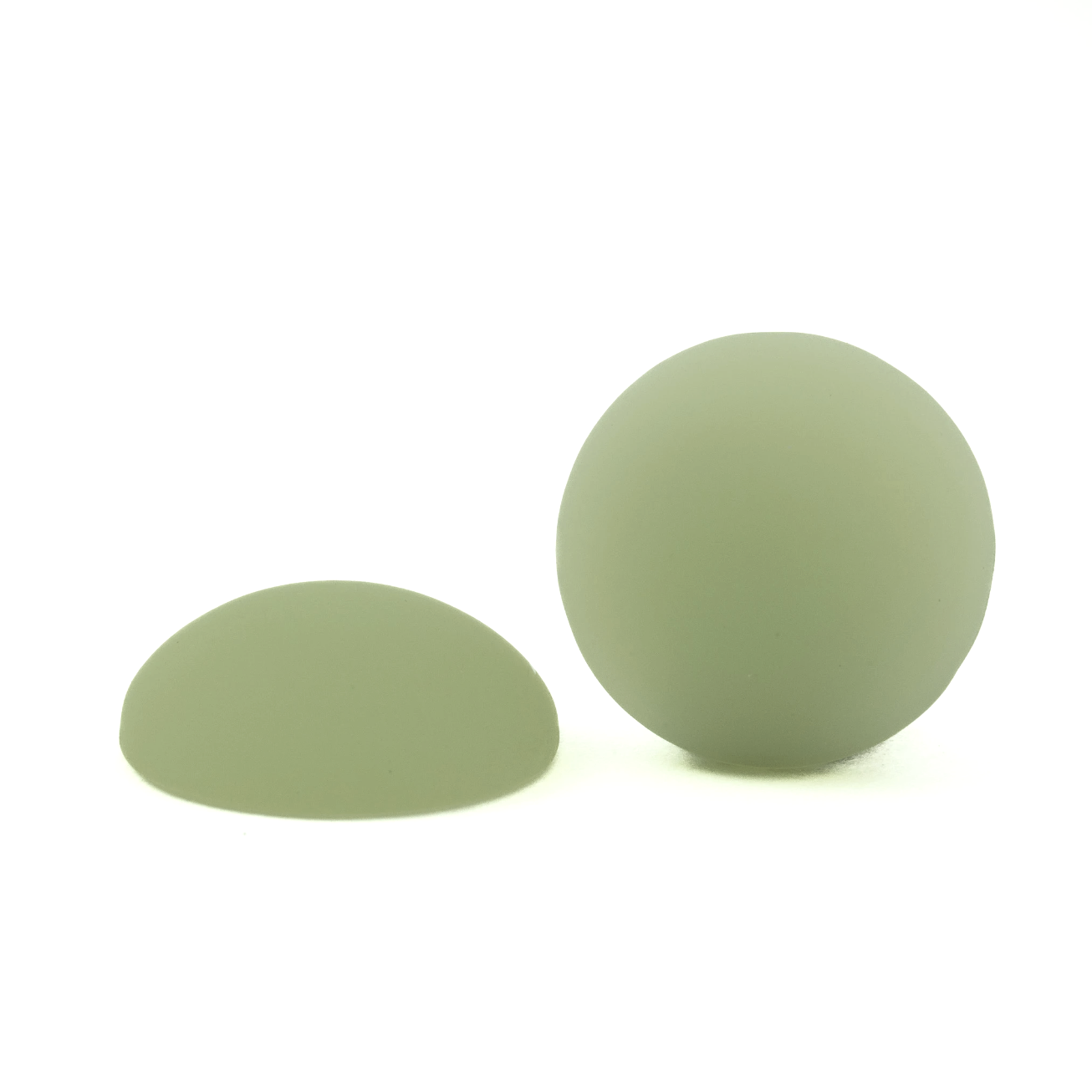 Round Matte Transparent Cabochons in Matcha