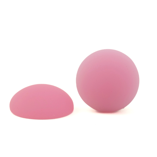 Round Matte Transparent Cabochons in Pastel Pink