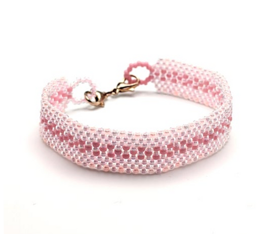 Iridescent Pink Beaded Bracelet