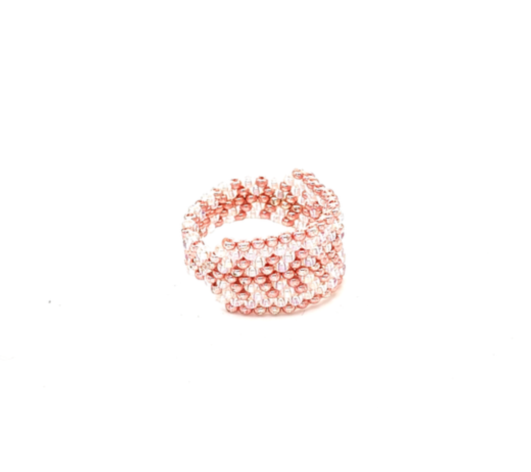 Iridescent Rose Gold Chevron Arrow Ring