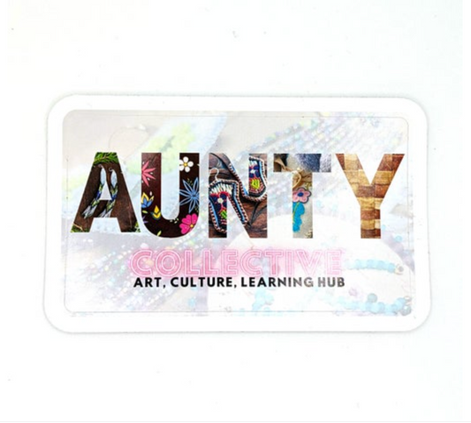 Collage Rectangle Aunty Collective Logo Stickers