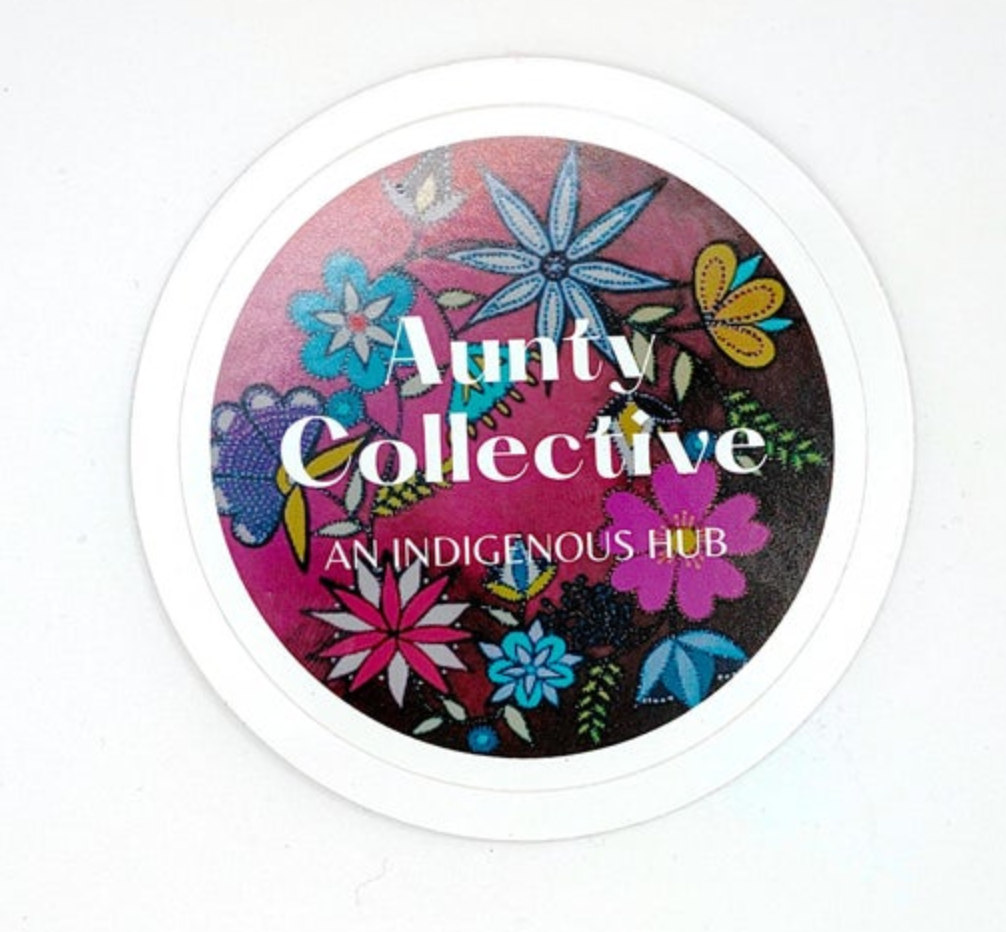 Floral Drum Aunty Collective Logo Stickers