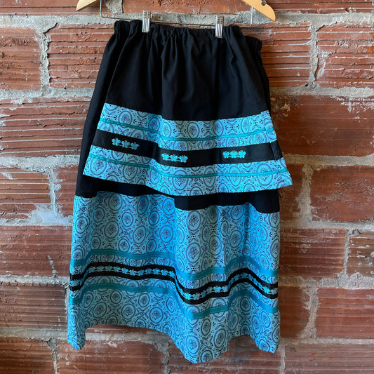 Black & Turquoise Ribbon Skirt Set