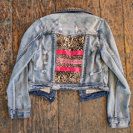 Children's Denim Jacket Cheetah Print & Medicine-Ribbons