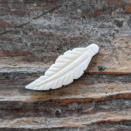 Carved Bone Feather Pendants