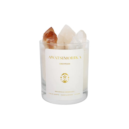 AWATSIMOIHKA Gratitude Crystal Candles | Crowfoot Collective