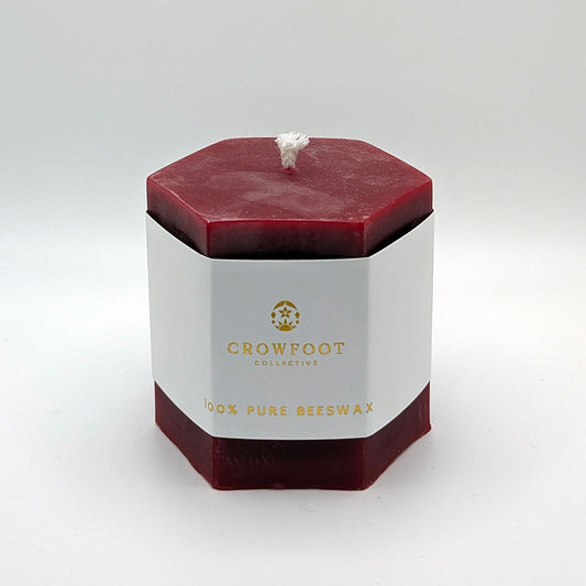 "Cranberry" Hexagon Beeswax Candles | Crowfoot Collective