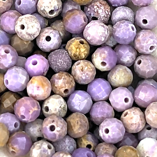 Fire Polished Pastel Lilac Mix Faceted Czech Glass Beads