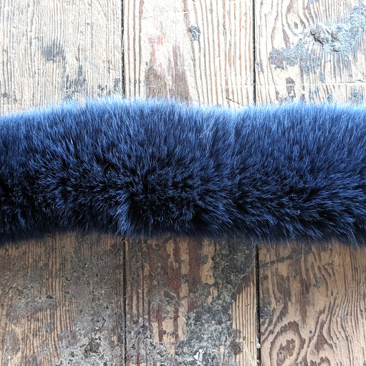 Fox Fur Stripping in Navy Blue