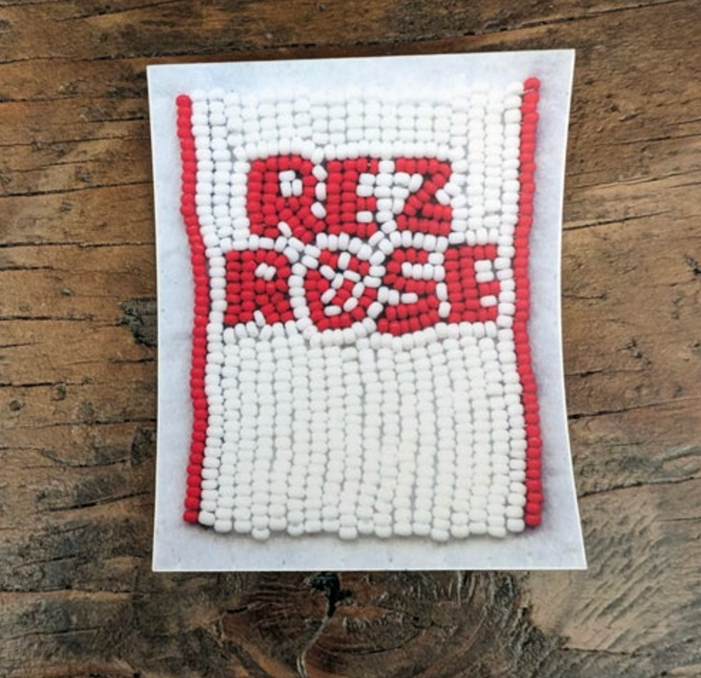 Beaded Rez Rose Teabag Stickers