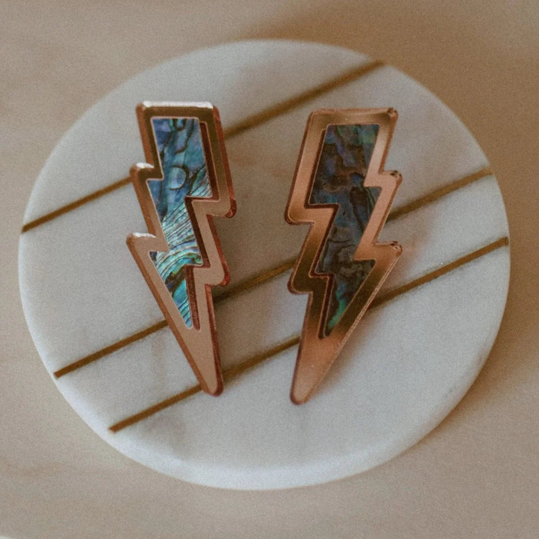 Lighting Bolt Earrings | Copper Canoe Woman
