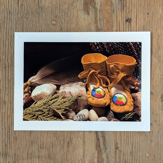 Baby Moccasins Metis Photographic Greeting Card