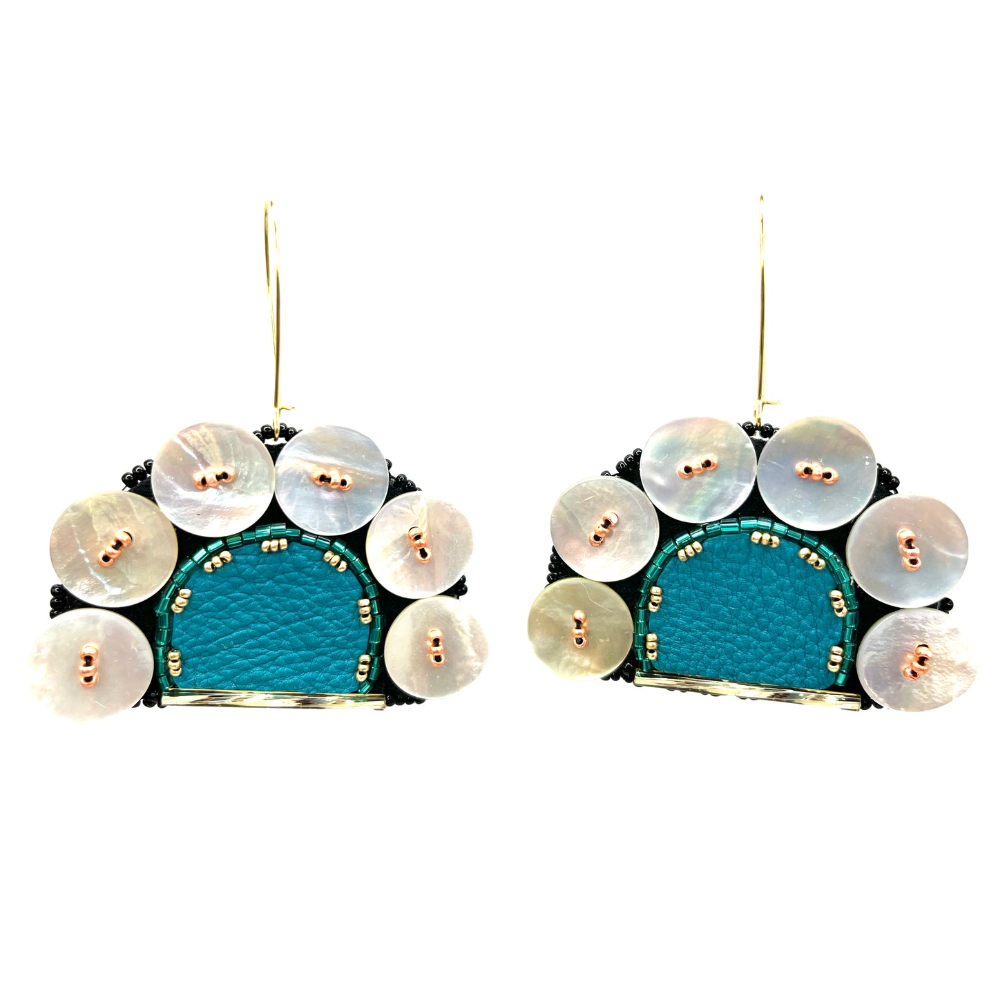 Acoya Ovoid Earrings in Teal