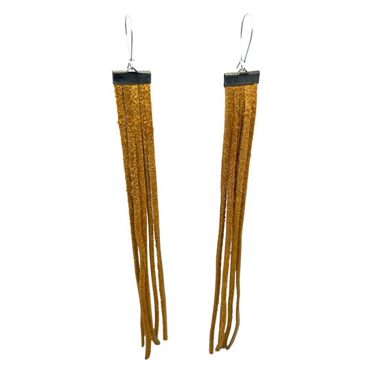 Long Fringe Smoked Hide Earrings