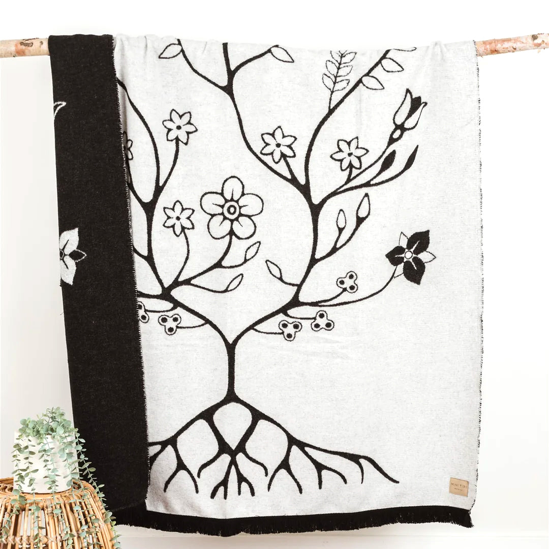 Black & White Woodlands Eco Friendly Blanket | MiniTipi