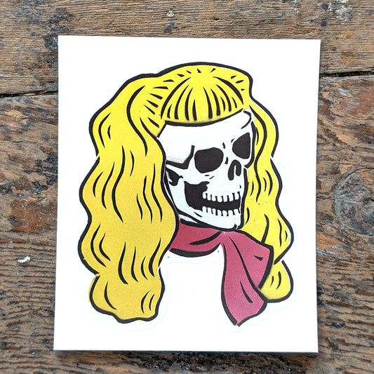 Blonde Skull Babe Stickers