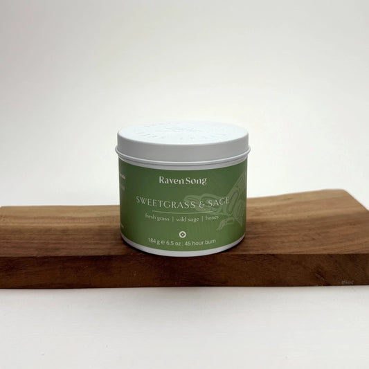 Sweetgrass and Sage Candle Tins | Raven Song