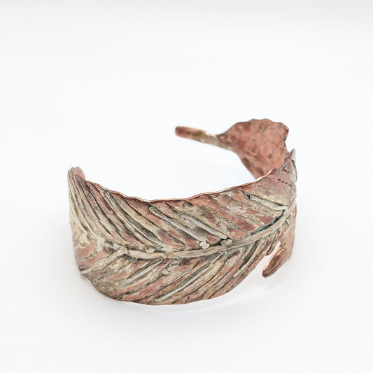 Handmade Copper Feather Bracelet (Large)