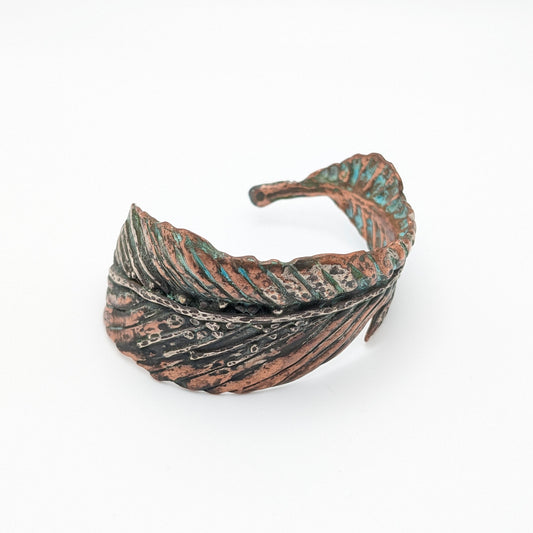 Handmade Copper Feather Bracelet (Medium)