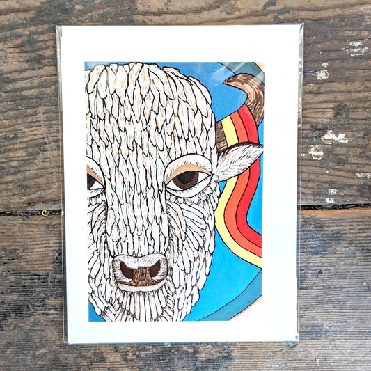 Buffalo Face Greeting Card