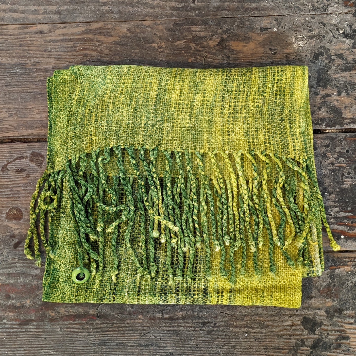 Frog Green Handwoven Scarf