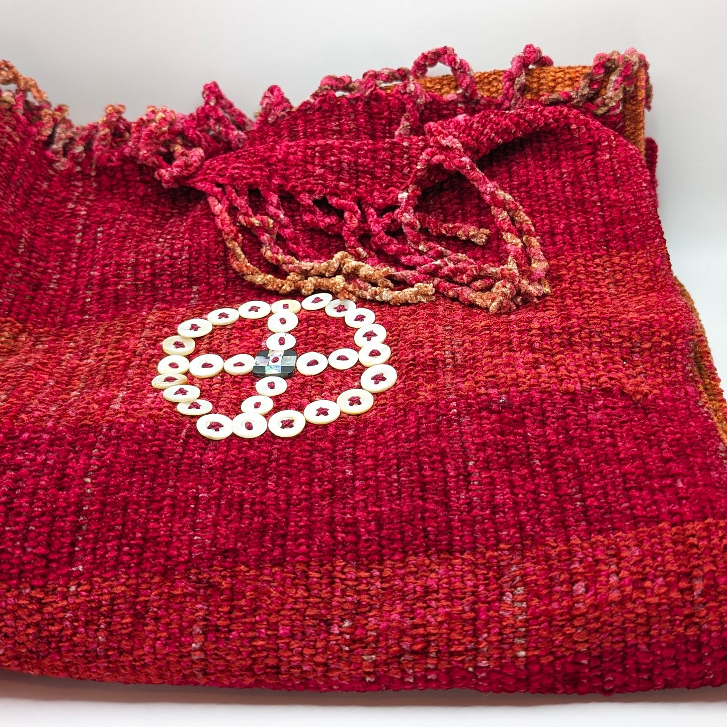 Earthy Red & Orange Hand-Dyed Shawl